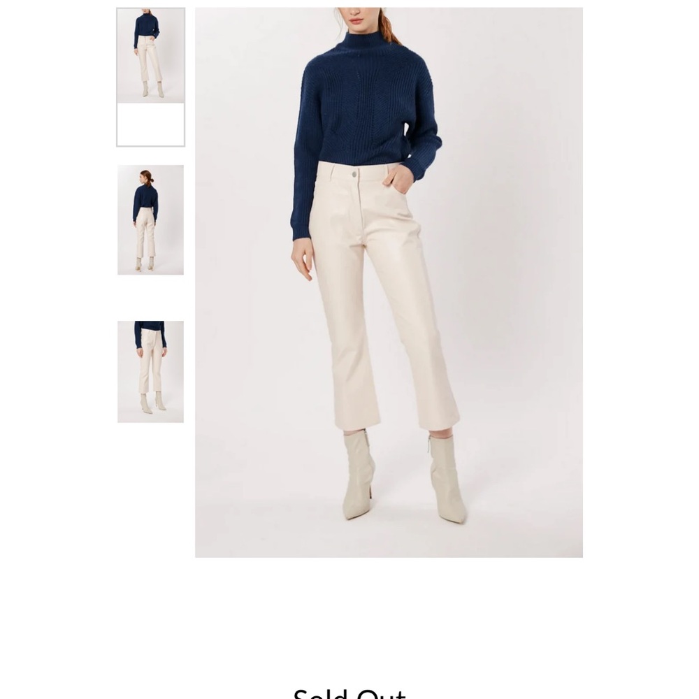 NEW with tags Size XS Deluc Harper faux leather Ivory Crop Pants
